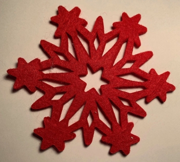 Filzstern / Eiskristall rot, 6-zackig